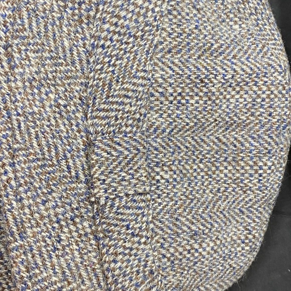 Brown Gray Blue made in Britain Tweed 100% Wool Hat 7 3/8 men’s - Picture 8 of 8